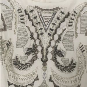 Beaded and embroidered cream dress